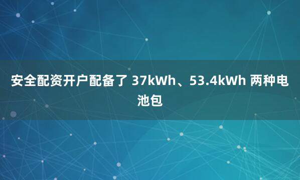 安全配资开户配备了 37kWh、53.4kWh 两种电池包